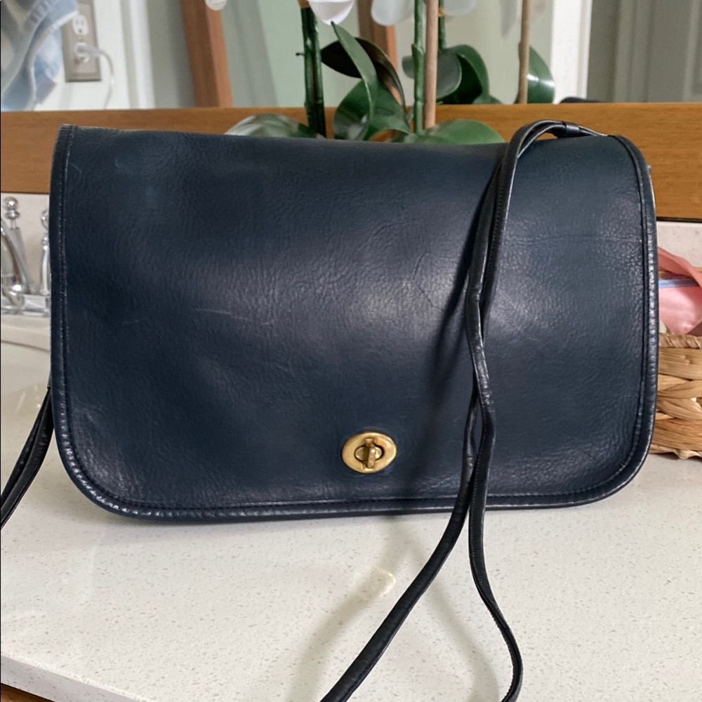 Navy Vintage Coach Bag